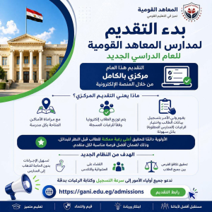 التقديم إلكترونيًا بالكامل.. خطوات سهلة للتسجيل في المعاهد القومية 2026 - 2027 2 المعاهد القومية 2026 - 2027