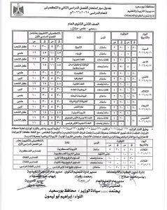 رسميًا.. بورسعيد تعتمد جداول امتحانات الترم الثاني لجميع المراحل