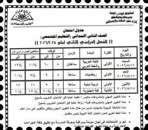 1778005038156 تعليم الوادي الجديد يعتمد جداول امتحانات نهاية العام تعليم الوادي الجديد يعتمد جداول امتحانات نهاية العام لمدارس التعليم المجتمعي 2026 موقع في الجامعة