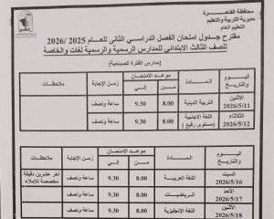 FB IMG 1777998634008 محافظة القاهرة تعلن مواعيد امتحانات نهاية العام محافظة القاهرة تعلن مواعيد امتحانات نهاية العام الدراسي 2025/2026 بجميع المراحل موقع في الجامعة