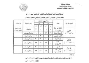 FB IMG 1778083653091 تعليم المنوفية يعلن جداول امتحانات الفصل الدراسي تعليم المنوفية يعلن جداول امتحانات الفصل الدراسي الثاني لجميع المراحل التعليمية 2026 موقع في الجامعة