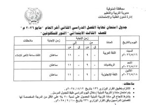 FB IMG 1778083655845 تعليم المنوفية يعلن جداول امتحانات الفصل الدراسي تعليم المنوفية يعلن جداول امتحانات الفصل الدراسي الثاني لجميع المراحل التعليمية 2026 موقع في الجامعة