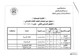 FB IMG 1778441051398 تعليم الفيوم يعلن جداول امتحانات النقل للفترتين تعليم الفيوم يعلن جداول امتحانات النقل للفترتين الصباحية والمسائية للفصل الدراسي الثاني 2026 موقع في الجامعة