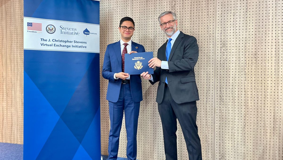 IMG 20260525 WA0110 جامعة الجلالة جامعة الجلالة تعلن مشاركة أحد طلابها في برنامج تدريبي دولي بالمغرب تابع لوزارة الخارجية الأمريكية موقع في الجامعة