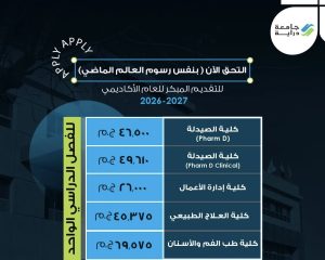 تبدأ بـ26 ألف جنيه.. تعرف على مصروفات جامعة دراية 2026/2027 3 IMG 7796 مصروفات جامعة دراية 2026/2027 تبدأ بـ26 ألف جنيه.. تعرف على مصروفات جامعة دراية 2026/2027 موقع في الجامعة