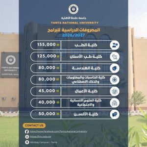 تصل لـ155 ألف جنيه.. تعرف على مصروفات جامعة طنطا الأهلية 2026/2027 لجميع الكليات 3 مصروفات جامعة طنطا الأهلية 2026/2027
