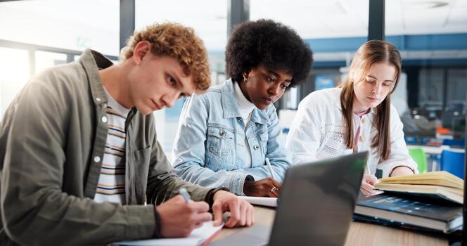 learning group and students with laptop classroom and research for assignment in college or writing education studying and people with tech for knowledge university and teamwork for project photo كل ما يخص طلاب الشهادات المعادلة للتقديم في الجامعات كل ما يخص طلاب الشهادات المعادلة للتقديم في الجامعات المصرية الحكومية والخاصة والأهلية 2026/2027 موقع في الجامعة