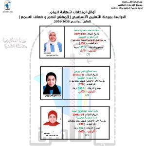 رسميًا.. القائمة الكاملة لأوائل الشهادة الإعدادية بالقاهرة 2026 (صور) 16 102d5999 2976 4267 a129 406e06a89bfc أوائل الشهادة الإعدادية بالقاهرة 2026 رسميًا.. القائمة الكاملة لأوائل الشهادة الإعدادية بالقاهرة 2026 (صور) موقع في الجامعة