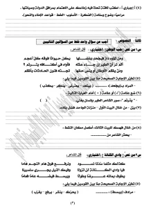 212468 3 مراجعة ليلة الامتحان في اللغة العربية الامتحان بين يديك.. مراجعة ليلة الامتحان في اللغة العربية للشهادة الإعدادية 2026 بالإجابات موقع في الجامعة
