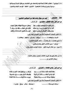 212468 3 710x1024 1 نموذج استرشادي شامل في اللغة العربية راجع قبل الامتحان.. نموذج استرشادي شامل في اللغة العربية لطلاب الشهادة الإعدادية 2026 موقع في الجامعة
