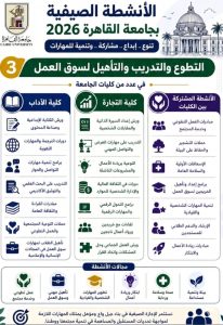 FB IMG 1781330566675 الأنشطة الصيفية بجامعة القاهرة 2026 الأنشطة الصيفية بجامعة القاهرة 2026.. فرص متنوعة لتنمية المهارات وبناء الشخصية موقع في الجامعة