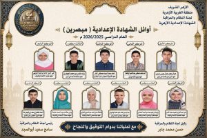 FB IMG 1781465697336 قائمة أوائل الشهادة الإعدادية الأزهرية 2025/2026 قائمة أوائل الشهادة الإعدادية الأزهرية 2025/2026 بالغربية.. تفوق لافت ومراكز متقدمة موقع في الجامعة