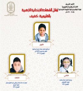 IMG 20260614 WA0001 714 073205 أوائل الشهادتين الابتدائية والإعدادية الأزهرية رسمياً.. إعلان أوائل الشهادتين الابتدائية والإعدادية الأزهرية بالقليوبية 2026 موقع في الجامعة