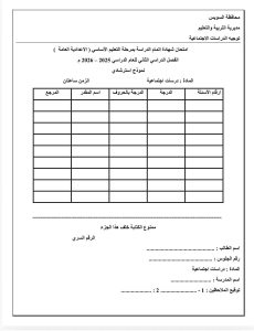 الدراسات الاجتماعية للشهادة الإعدادية