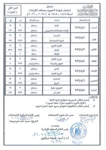 IMG 3712 الدور الثاني لقطاع المعاهد الأزهرية رسميًا.. جداول امتحانات الدور الثاني لقطاع المعاهد الأزهرية لجميع المراحل موقع في الجامعة