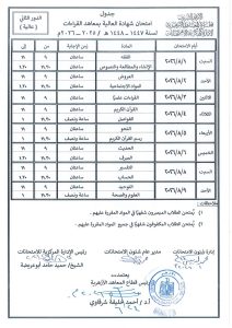 IMG 3713 الدور الثاني لقطاع المعاهد الأزهرية رسميًا.. جداول امتحانات الدور الثاني لقطاع المعاهد الأزهرية لجميع المراحل موقع في الجامعة