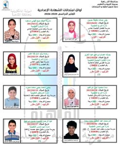 cf8f7cb4 cf37 49b3 9f4f 46a802b4866e أوائل الشهادة الإعدادية بالقاهرة 2026 رسميًا.. القائمة الكاملة لأوائل الشهادة الإعدادية بالقاهرة 2026 (صور) موقع في الجامعة