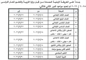 محافظ المنيا يعتمد مواعيد امتحانات الدور الثاني 