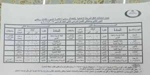 1783949427643 تعليم بني سويف يعلن جداول امتحانات الدور الثاني تبدأ 18 يوليو.. تعليم بني سويف يعلن جداول امتحانات الدور الثاني لصفوف النقل والإعدادية 2026 موقع في الجامعة