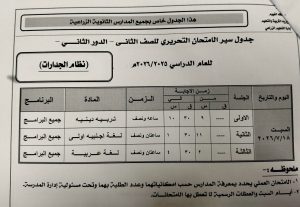 FB IMG 1783449129336 تعليم الفيوم يعلن جدول امتحانات الدور الثاني تعليم الفيوم يعلن جدول امتحانات الدور الثاني لطلاب النقل للعام الدراسي 2025/2026 موقع في الجامعة