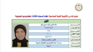 محافظ أسيوط يهنئ هناء فتحي هاتفيًا بعد حصولها على المركز الأول جمهوريًا في الدبلومات الفنية الصناعية 2 محافظ أسيوط يهنئ هناء فتحي هاتفيًا