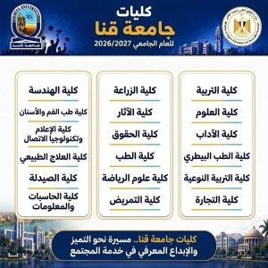 استعدادًا لتنسيق الجامعات 2026.. التعليم العالي تُطلق سلسلة إنفوجرافات للتعريف بكليات الجامعات الحكومية 17 IMG 20260724 WA0051 التعليم العالي تُطلق سلسلة إنفوجرافات للتعريف بكليات استعدادًا لتنسيق الجامعات 2026.. التعليم العالي تُطلق سلسلة إنفوجرافات للتعريف بكليات الجامعات الحكومية موقع في الجامعة