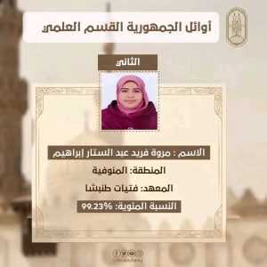 بعد اعتماد النتيجة.. تعرف على أوائل القسم العلمي بالشهادة الثانوية الأزهرية 2026 6 IMG 20260725 WA0057 أوائل بعد اعتماد النتيجة.. تعرف على أوائل القسم العلمي بالشهادة الثانوية الأزهرية 2026 موقع في الجامعة