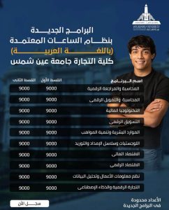 مصاريف وأقسام وبرامج كلية التجارة جامعة عين شمس 