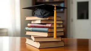 التعليم العالي تعلن قواعد القبول بالبرامج الخاصة في الجامعات الحكومية 2026/2027 3 pngtree graduation cap on a stack of books wooden table image 21131554 قواعد القبول بالبرامج الخاصة في الجامعات الحكومية التعليم العالي تعلن قواعد القبول بالبرامج الخاصة في الجامعات الحكومية 2026/2027 موقع في الجامعة