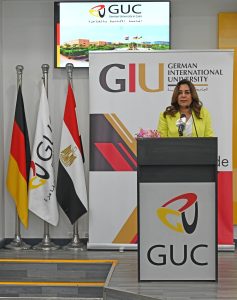 IMG 20260903 WA0060 الجامعتان الألمانية بالقاهرة والدولية بحضور وزيرة التنمية المحلية ومحافظين.. الجامعتان الألمانية بالقاهرة والدولية تقدمان 79 منحة لأوائل الثانوية  موقع في الجامعة