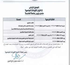 اليوم.. آخر موعد لتلقي الطعون ضد المرشحين لرئاسة جامعة العاصمة