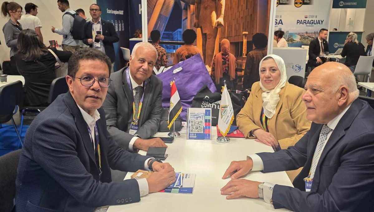 IMG 20260910 WA0007 جامعة بنها جامعة بنها تعزز شراكاتها الدولية بمشاركتها في مؤتمر ومعرض «EAIE 2026» بجلاسكو موقع في الجامعة