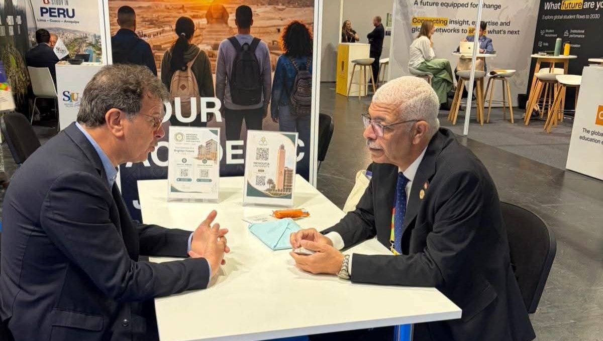 IMG 20260910 WA0075 جامعة المنوفية والمنوفية الأهلية تعززان شراكاتهما الدولية في «EAIE 2026» بلقاءات مع جامعات عالمية موقع في الجامعة