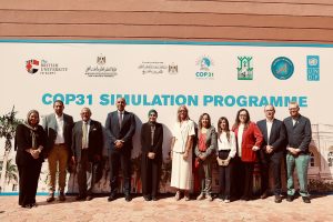 IMG 20260926 WA0126 الجامعة البريطانية تطلق محاكاة COP31 من 43 دولة و115 جامعة.. الجامعة البريطانية تطلق محاكاة COP31 بمشاركة 150 طالبًا موقع في الجامعة