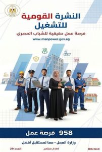 IMG 4054 وزارة العمل تعلن وظائف في 43 شركة 958 فرصة عمل جديدة.. وزارة العمل تعلن وظائف في 43 شركة بـ12 محافظة موقع في الجامعة