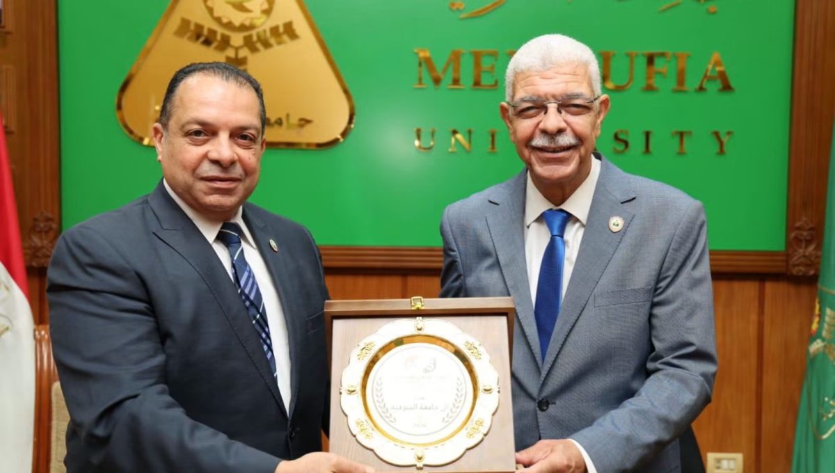 IMG 4079 جامعة المنوفية شراكة جديدة بين جامعة المنوفية والمركز الوطني للدراسات لدعم البحث والتدريب موقع في الجامعة