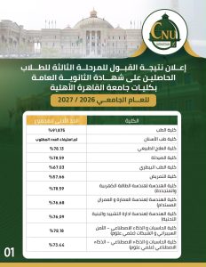 المرحلة الثالثة بجامعة القاهرة 