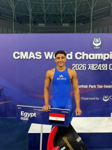 IMG 20261025 WA0070 لاعب جامعة عين شمس في بطولة العالم للسباحة بالزعانف بمشاركة 20 دولة.. ياسين فرحات لاعب جامعة عين شمس في بطولة العالم للسباحة بالزعانف موقع في الجامعة