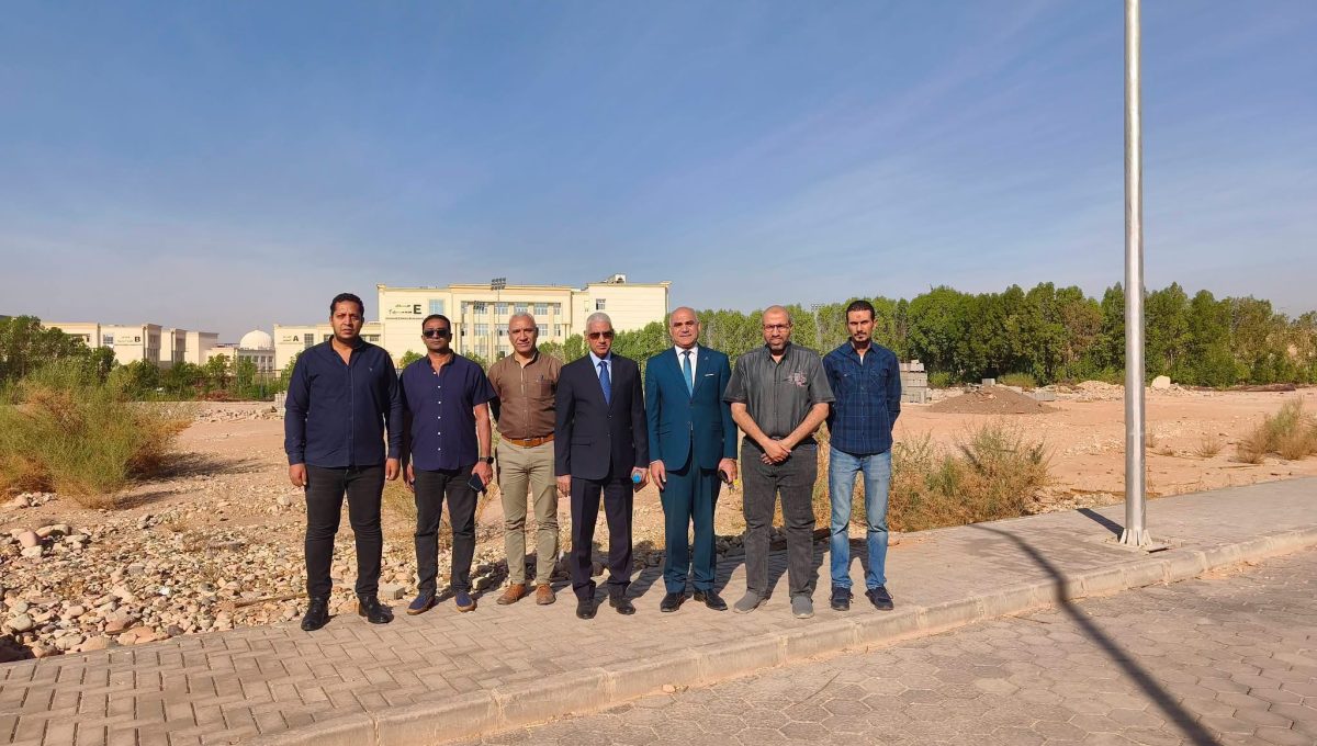 IMG 5996 جامعة جنوب الوادي الأهلية معاينة مواقع مقترحة لإنشاء عيادات خارجية وملاعب بجامعة جنوب الوادي الأهلية موقع في الجامعة