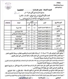 IMG 6108 جداول امتحانات شهر أكتوبر 2026 تعليم قنا تعلن جداول امتحانات شهر أكتوبر 2026.. اعرف التفاصيل موقع في الجامعة