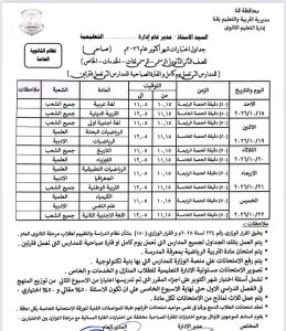 IMG 6111 جداول امتحانات شهر أكتوبر 2026 تعليم قنا تعلن جداول امتحانات شهر أكتوبر 2026.. اعرف التفاصيل موقع في الجامعة