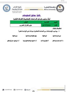 كلية الآداب بجامعة المنيا