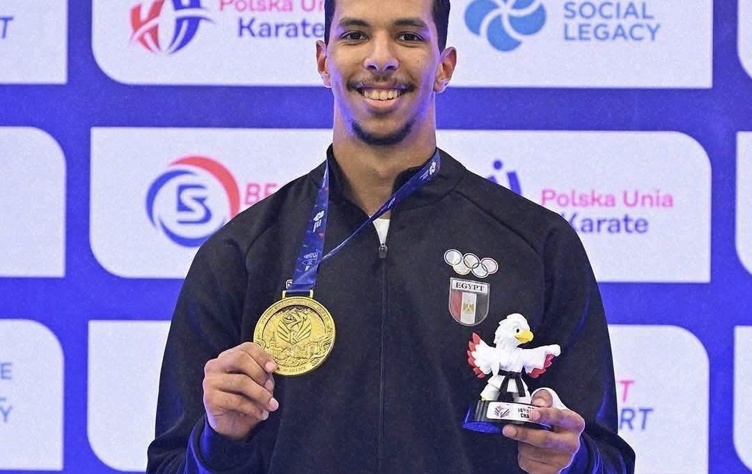 IMG 6886 1 جامعة الأهرام الكندية طالب بجامعة الأهرام الكندية يحصد ذهبية بطولة العالم للكاراتيه 2026 في بولندا موقع في الجامعة